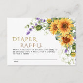 D'accompagnement Sunflowers & Lavander Diaper Carte Raffle W2 (Devant)