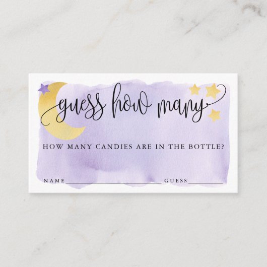 D'accompagnement Sur la Lune, Pourpre Devinez combien de carte de j (Devant)