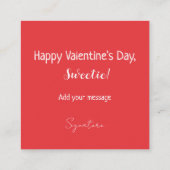 D'accompagnement Sweet Cupcake Red Hearts Carte Saint-Valentin (Dos)