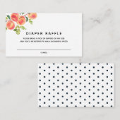 D'accompagnement Sweet Little Peach Diaper Raffle insert carte (Devant / Derrière)