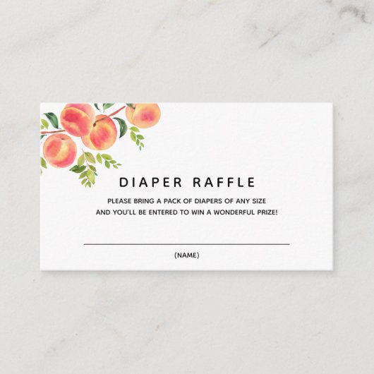 D'accompagnement Sweet Little Peach Diaper Raffle insert carte (Devant)