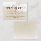 D'accompagnement Teddy Bear avec Blue Balloons Diaper Carte Raffin (Devant / Derrière)