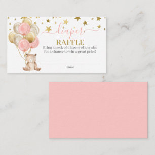 D'accompagnement Teddy Bear Girl Diaper Carte Raffle