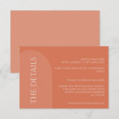 D'ACCOMPAGNEMENT TERRACOTTA ARCH MARIAGE DÉTAILS CARTE DE CONCLUSIO (Devant / Derrière)