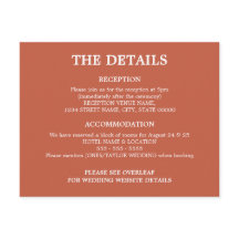 Terracotta Mariage QR Code Détails Carte de boîtie