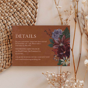 D'accompagnement Terracotta Moody Floral Mariage Détails Carte