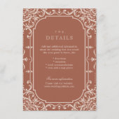 D'accompagnement Terracotta romantique carte de détails de mariage  (Devant)