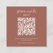 D'accompagnement Terre cuite | Carte de boîtier de code QR RSVP (Devant)
