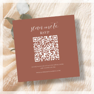 D'accompagnement Terre cuite   Carte de boîtier de code QR RSVP