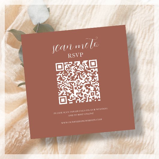 D'accompagnement Terre cuite | Carte de boîtier de code QR RSVP