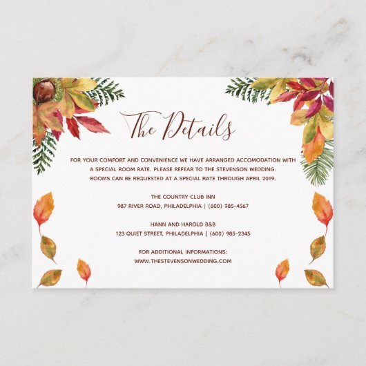 D'accompagnement Tombez amoureux carte de détails de mariage d'auto (Devant)