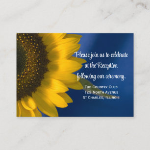D'accompagnement Tournesol sur la carte de réception de mariage ble