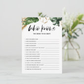 D'accompagnement Tropical Who Knothe Bride meilleure carte de jeu d (Debout devant)