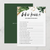 D'accompagnement Tropical Who Knothe Bride meilleure carte de jeu d (Devant / Derrière)