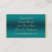 D'accompagnement Turquoise Mariage Peacock Carte de visite nuptiale (Dos)