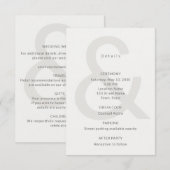 D'accompagnement Typographie éditoriale Carte de détails de mariage (Devant / Derrière)