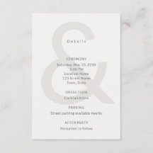 Typographie éditoriale Carte de détails de mariage