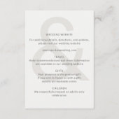 D'accompagnement Typographie éditoriale Carte de détails de mariage (Dos)