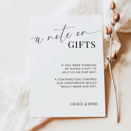 D'accompagnement Une Note Élégante Sur Les Cadeaux Mariage Carte De