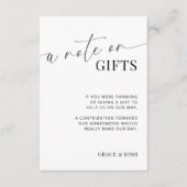 D'accompagnement Une Note Élégante Sur Les Cadeaux Mariage Carte De (Devant)