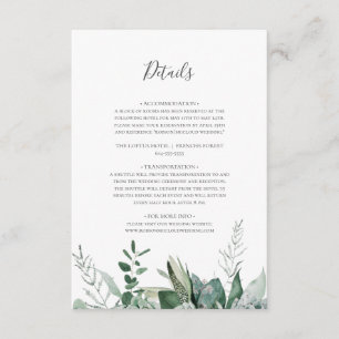 D'accompagnement Une verdure succulente Détails Carte de boîtier