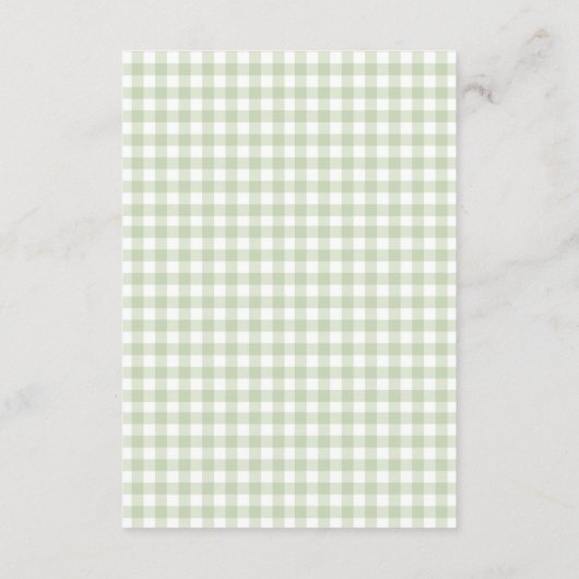 D'accompagnement Vert Gingham Frais du Marché Carte de Boîte (Dos)
