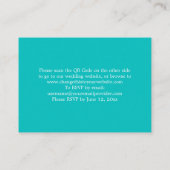 D'accompagnement Vibrant Aqua QR Code Site Web Carte RSVP (Dos)