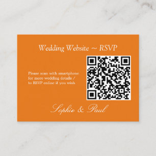 D'accompagnement Vibrant Orange QR Code Site Web Carte RSVP