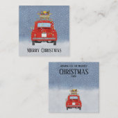 D'accompagnement Voiture rouge rétro avec cadeaux de Noël Carte de  (Devant / Derrière)