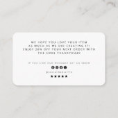 D'accompagnement Vous avez fait notre carte de réduction de Merci d (Dos)