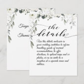 D'accompagnement White Peony Détails du Mariage Carte de boîtier (Devant / Derrière)
