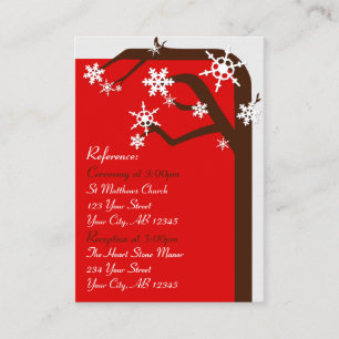 D'accompagnement Winter Tree Snowflake Mariage Carte de référence i