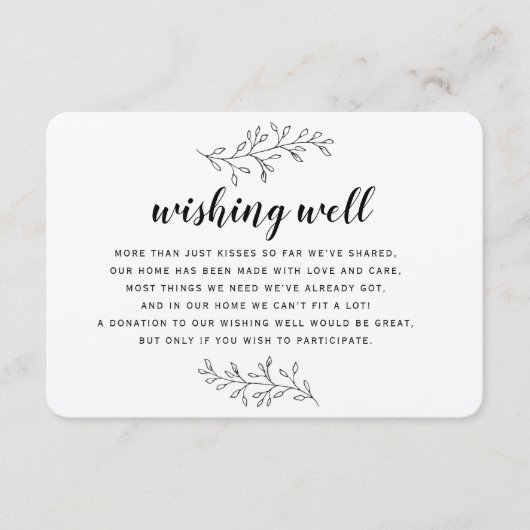 D'accompagnement Wishing Well rustic kraft insert carte personnalis (Devant)