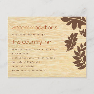 D'accompagnement Woodgrain avec carte d'information Feuille