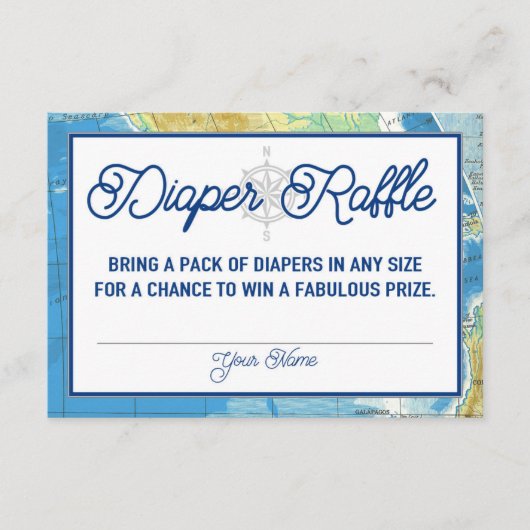 D'accompagnement World Await Baby shower Diaper Carte Raffle (Devant)
