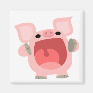 "D'ACCORD ! ! !" Magnet de cochon de carton mignon