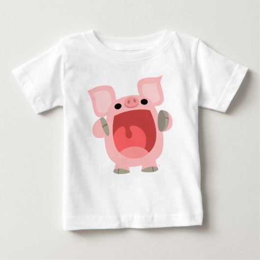 "D'ACCORD ! ! !" T-shirt pour bébé cochon en caric (Devant)