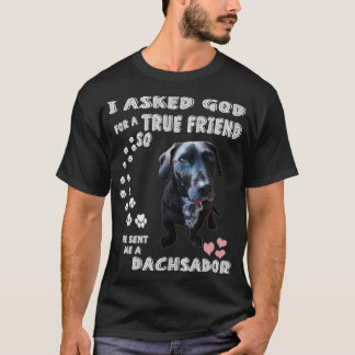 Dachsador Hondenliefhebber, Dachshund Lab mam Pa, T-shirt