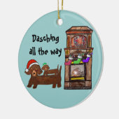 Dachshing helemaal keramisch ornament (Links)