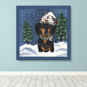 Dachshond canvas afdruk (Insitu (Houten vloer))