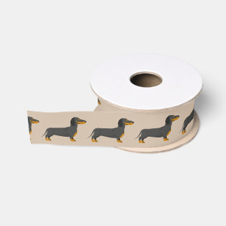 Dachshond Feestje Grosgrain Lint
