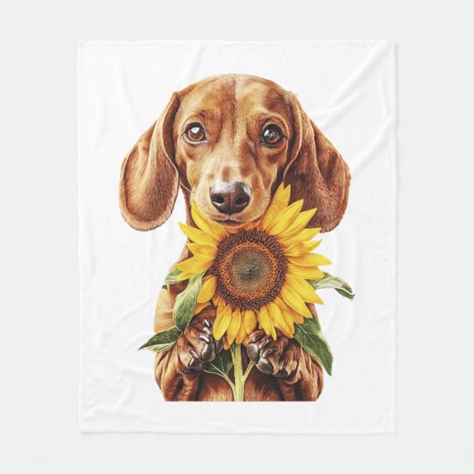 Dachshond Fleece Deken (Voorkant)