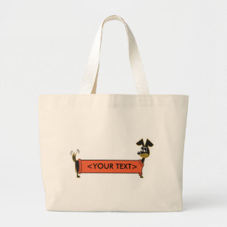 Dachshond Hond Aanpasbaar, <YOUR TEXT> Grote Tote Bag