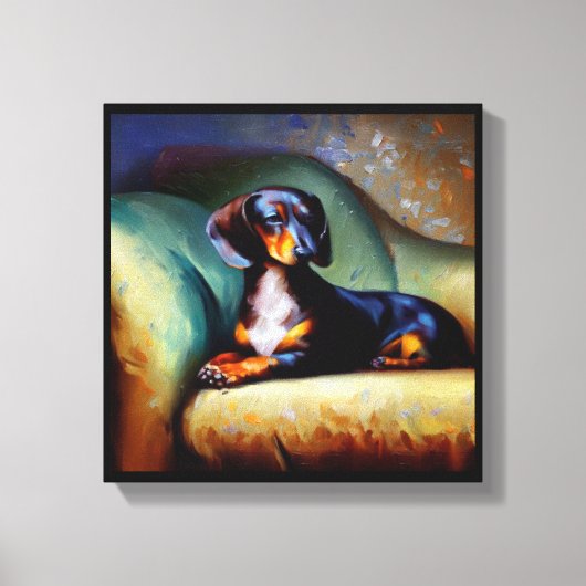 Dachshond Hond Canvas Afdruk (Voorkant)