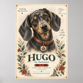 Dachshond Hondenportret | Hugo Nr. 2 Poster