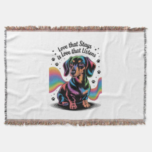 Dachshond liefde die blijft is liefde die luistert deken