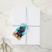 Dachshond op het strand cadeaulabel (Met Touw)