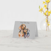 Dachshond Vaderdag kaart (Gele Bloem)