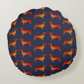 Dachshonden Rond Kussen (Achterkant)