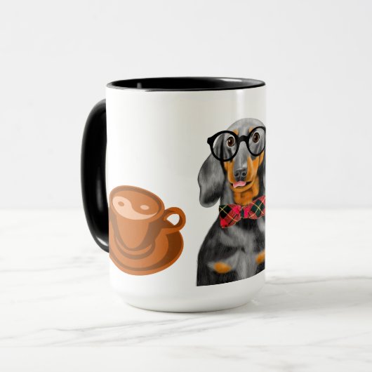 DACHSHSHING ET CAFÉ MUG (Devant gauche)